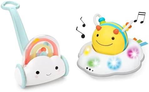 Skip Hop Baby Popper Push Toy, Silver Lining Cloud & Baby Crawl Toy 3-Stage Developmental Learning Crawling Infant Toy, Explore & More Follow-Me Bee Skip Hop