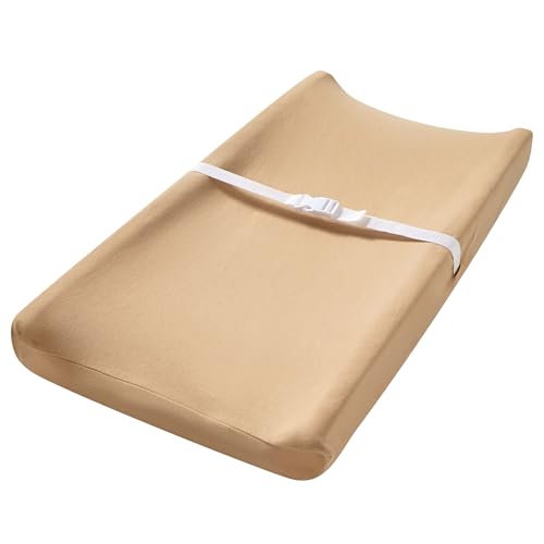 ESEN Baby Changing Pad Cover, Ultra Soft Stretchy Cotton Changing Table Sheets for Baby Boy and Girl, Diaper Changing Table Pad Cover Fit 32"/34'' x 16" Pad (Brown) ESEN