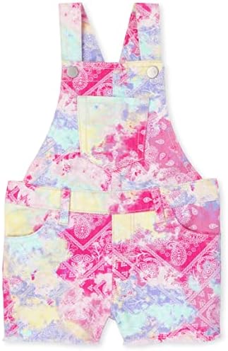 The Children's Place baby-girls Baby and Toddler Girls Tie Dye Bandana Twill Shortalls The Children's Place