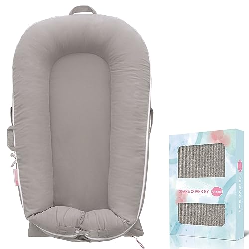 Corduroy Baby Lounger Cover for Dockatot Deluxe + | 100% Cotton Hypoallergenic Newborn Premium Quality Spare Cover(Cover Only) (White) Pucmaoci