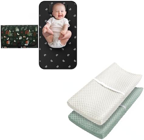 Babebay Waterproof Portable Changing Pad & Changing Pad Cover for Baby Excellent Baby Shower Registry Gifts Babebay