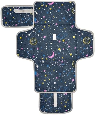 Портативный пеленальный коврик Space Moon Stars для пеленания, коврик для путешествий, детский пеленальный коврик, складной пеленальный коврик для детского подарка RunningBear