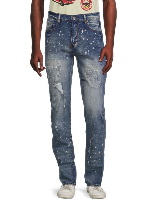Рваные джинсы прямого кроя со средней посадкой Stitchworks Reason