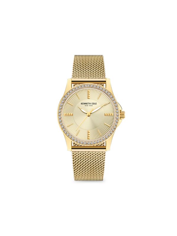 Классические часы-браслет из нержавеющей стали с украшенным ремешком диаметром 33,5 мм Kenneth Cole