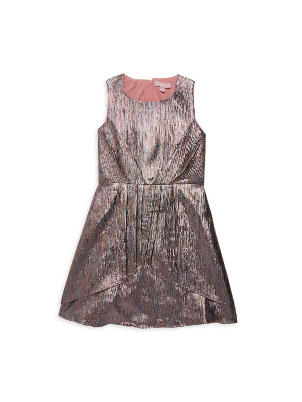 Плиссированное металлизированное платье для девочки BCBG Girls