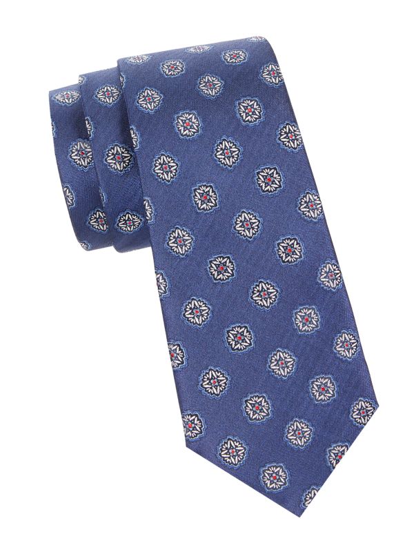 Шелковый жаккардовый галстук с медальоном Canali