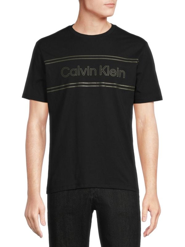 Двухцветная футболка с логотипом Calvin Klein