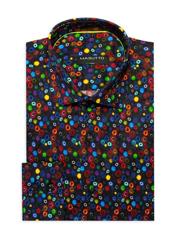 Мужская Классическая рубашка Masutto Inter Modern Fit Graphic Dot Masutto