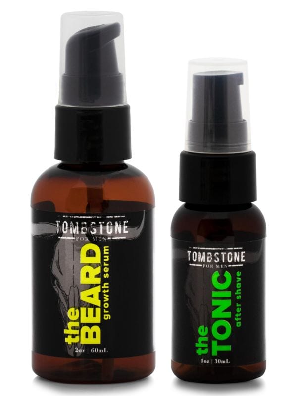 2-Piece Beard Growth Serum & Tonic Aftershave Set Tombstone for Men