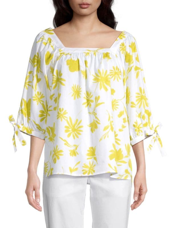 Свободная блузка с цветочным принтом ROSSO35
