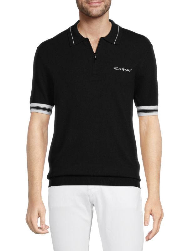 Рубашка-поло на молнии с логотипом Karl Lagerfeld Paris