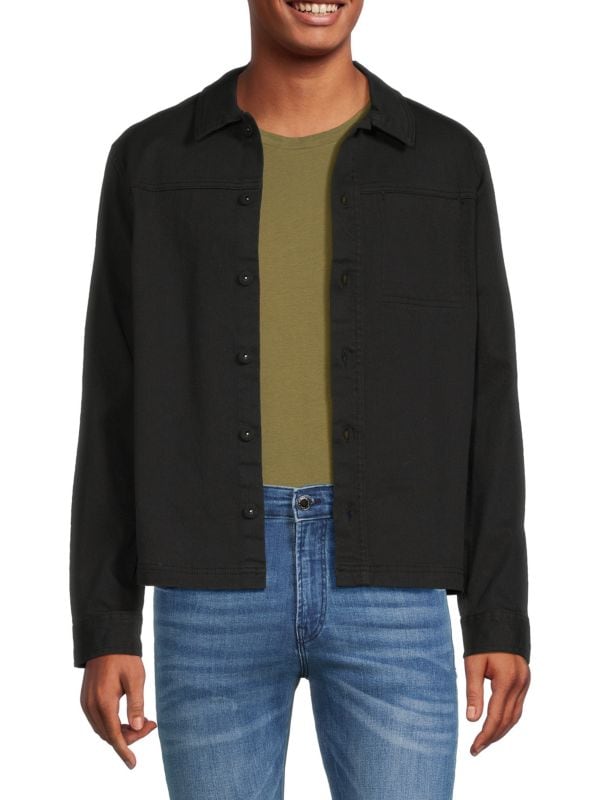 Однотонная куртка-рубашка из твила Kenneth Cole
