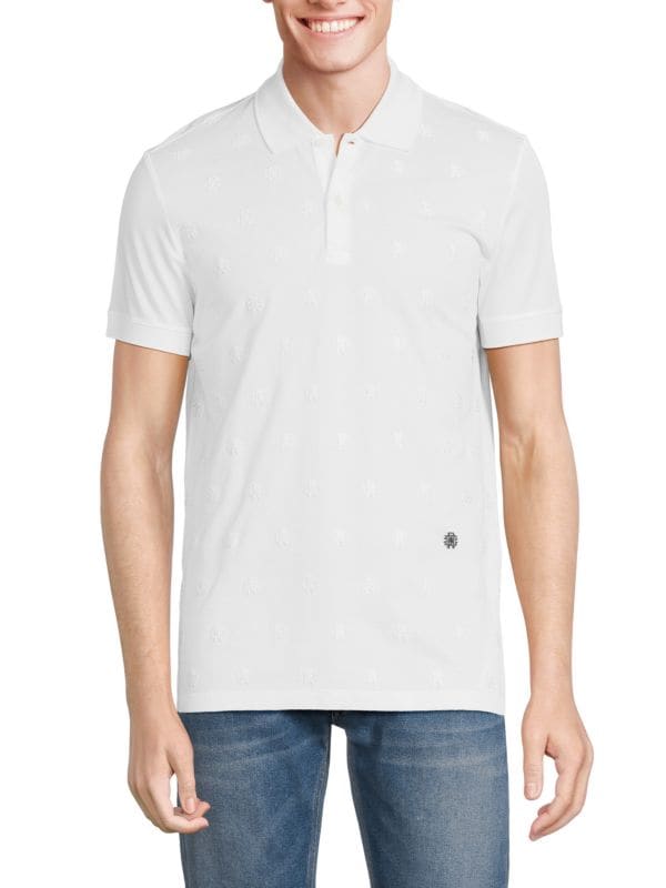 Текстурированная футболка-поло с логотипом Roberto Cavalli