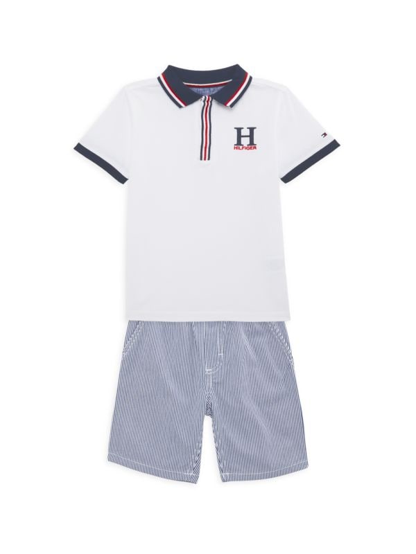Комплект из двух предметов: футболка-поло и шорты для маленького мальчика Tommy Hilfiger