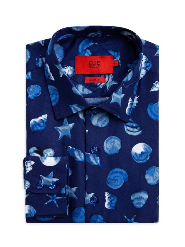 Рубашка приталенного кроя с принтом морских ракушек Elie Balleh