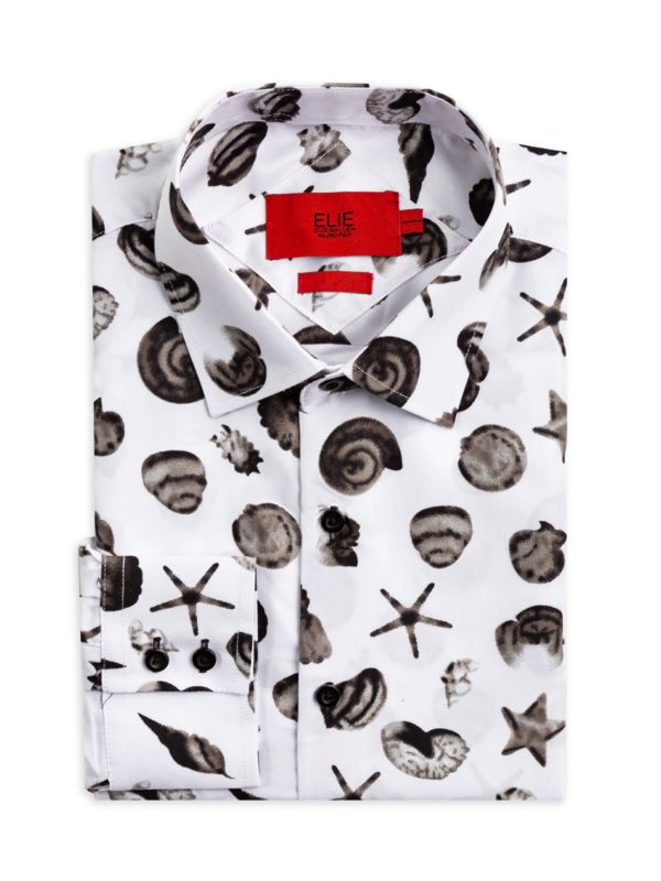 Рубашка приталенного кроя с принтом морских ракушек Elie Balleh
