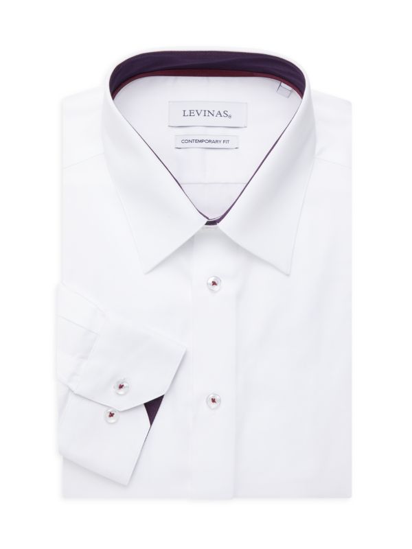 Классическая рубашка современного кроя с контрастной отделкой Levinas