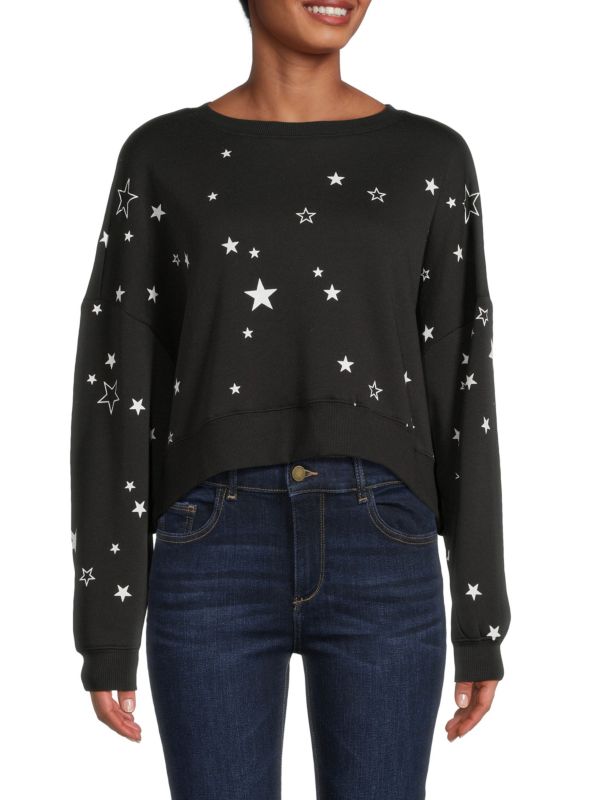 Укороченный свитер со спущенными плечами и звездами Chaser