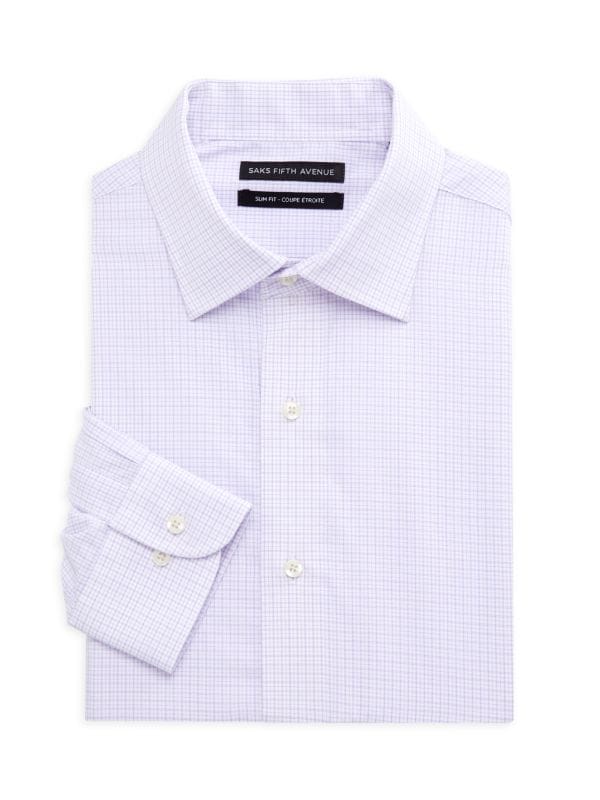 Классическая рубашка в шотландскую клетку приталенного кроя Saks Fifth Avenue