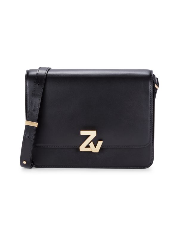 Zadig & Voltaire Xs Lizard Embossed Leather Camera Shoulder Bag in Black