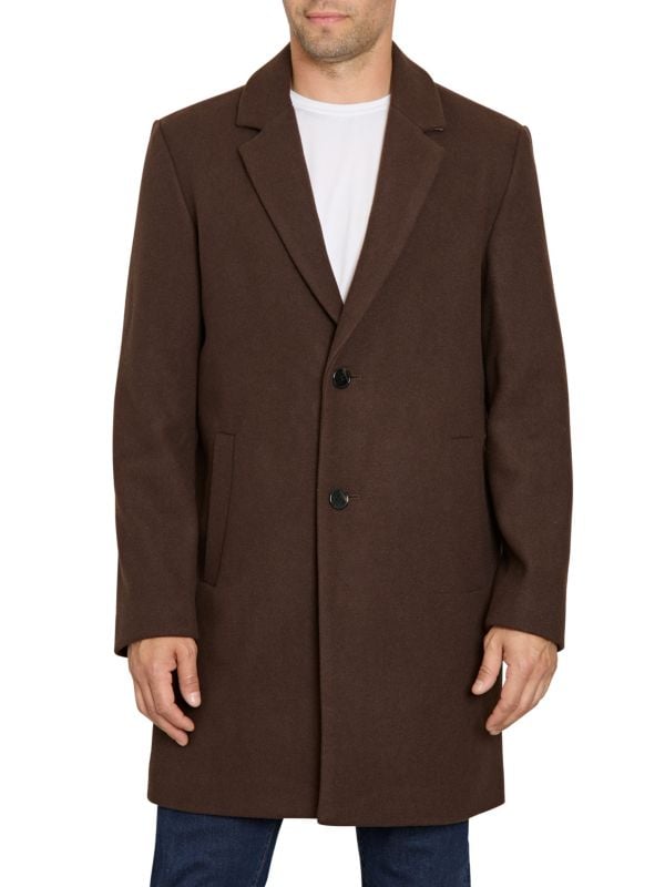 Однобортное пальто из смесовой шерсти Sam Edelman