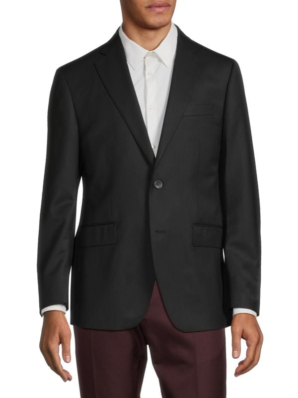 Жаккардовый шерстяной пиджак в горошек Modern Fit Saks Fifth Avenue