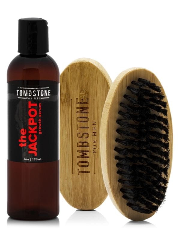 2-Piece The Jackpot Hair Growth Serum & Beard Brush Set Tombstone for Men