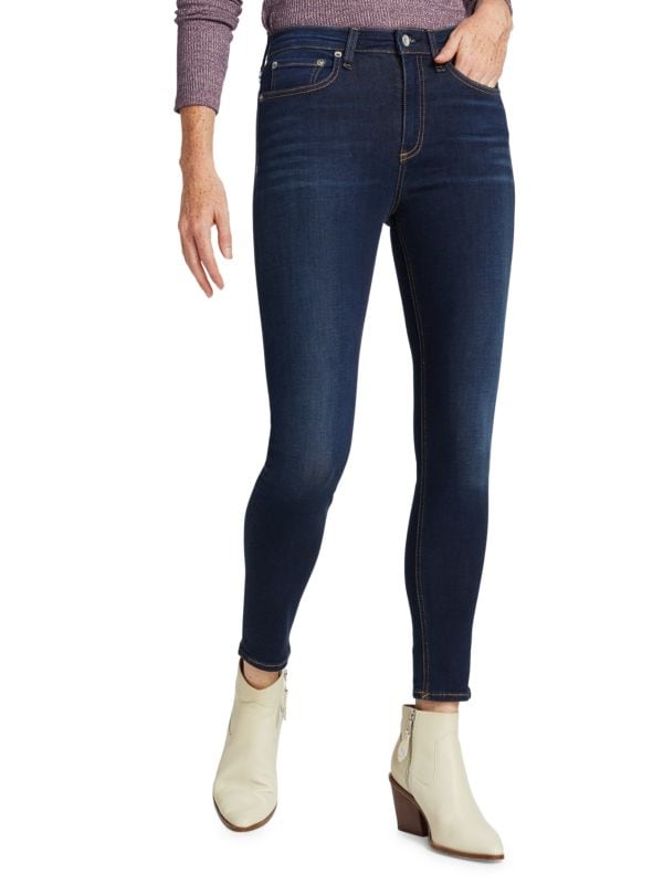Эластичные джинсы скинни до щиколотки с высокой посадкой Nina Rag & Bone