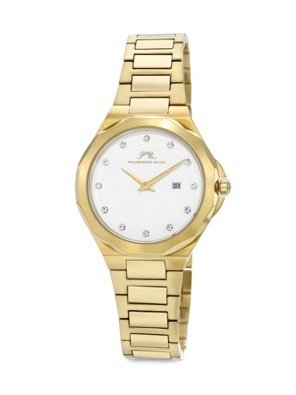 Часы Victoria с браслетом из нержавеющей стали и кристаллов золотого цвета, 35,5 мм Porsamo Bleu