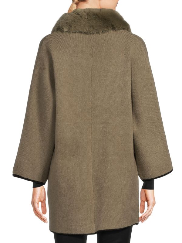 Куртка с воротником из искусственного меха Saks Fifth Avenue
