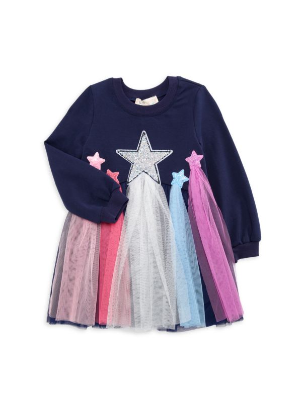 Платье с сетчатой отделкой со звездами для маленьких девочек Baby Sara