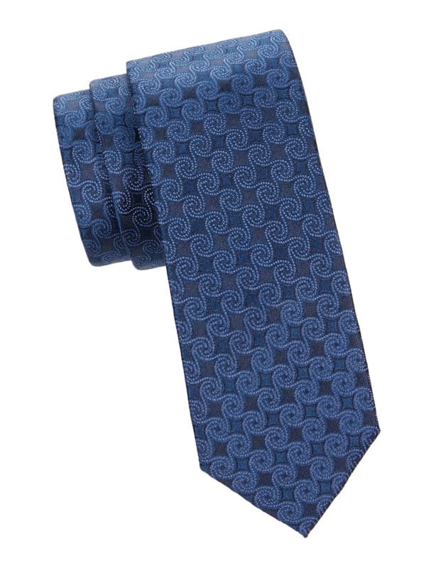 Шелковый жаккардовый галстук «Волна» Saks Fifth Avenue