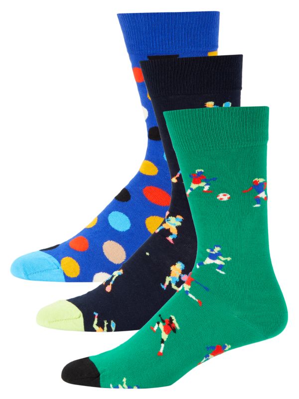 Подарочный набор из 3 спортивных носков для экипажа Happy Socks