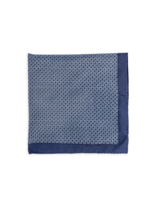 Шелковый нагрудный платок с геометрическим принтом Saks Fifth Avenue