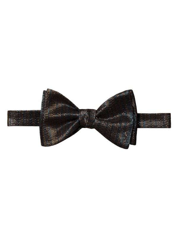 Завязанный галстук-бабочка в металлическую полоску Eton
