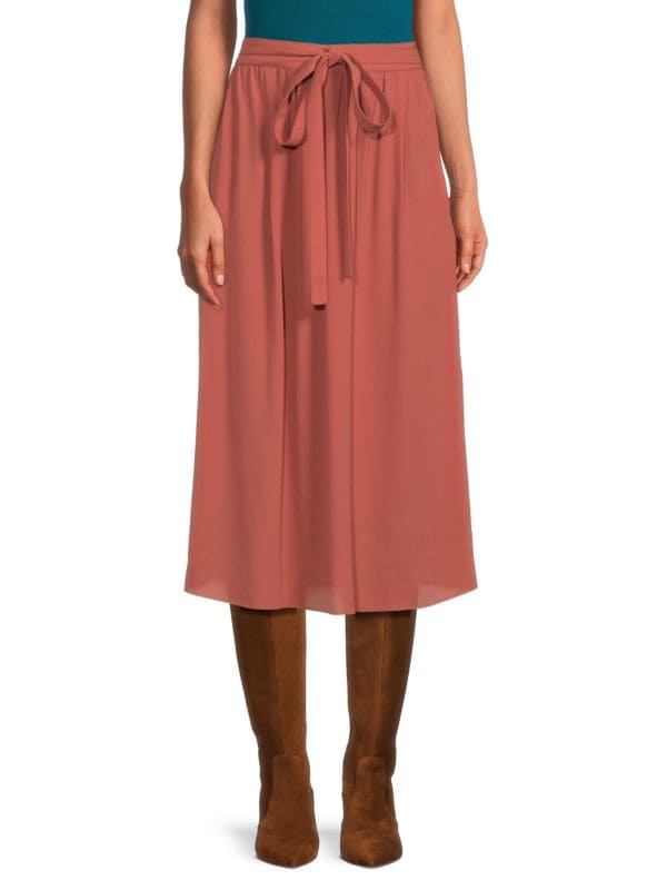 Шелковая юбка трапециевидной формы с поясом Bottega Veneta