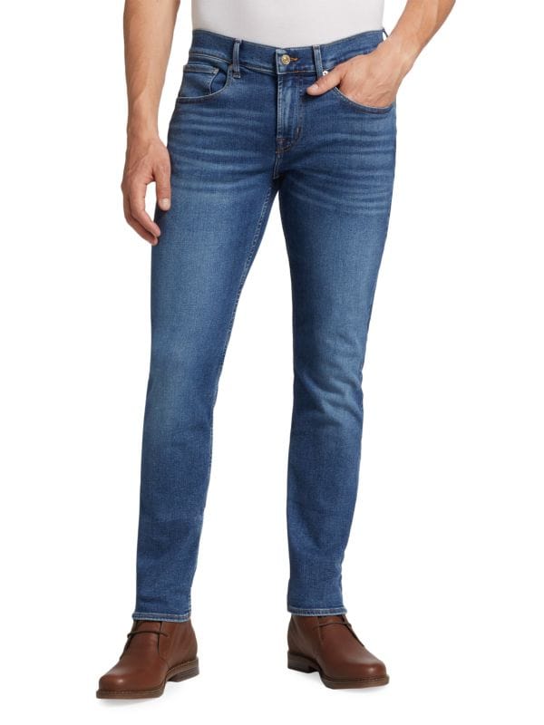 Узкие зауженные джинсы с высокой посадкой 7 For All Mankind