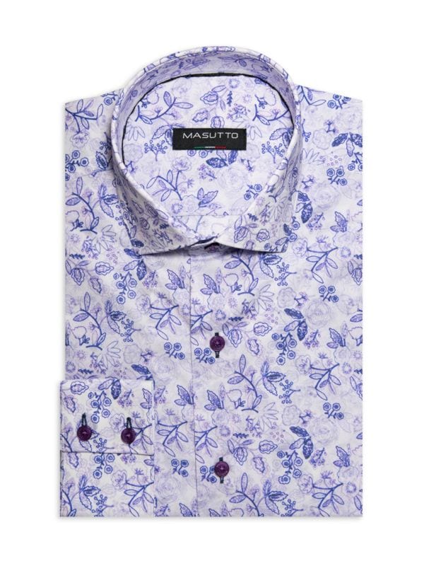 Классическая рубашка современного кроя с цветочным принтом Masutto