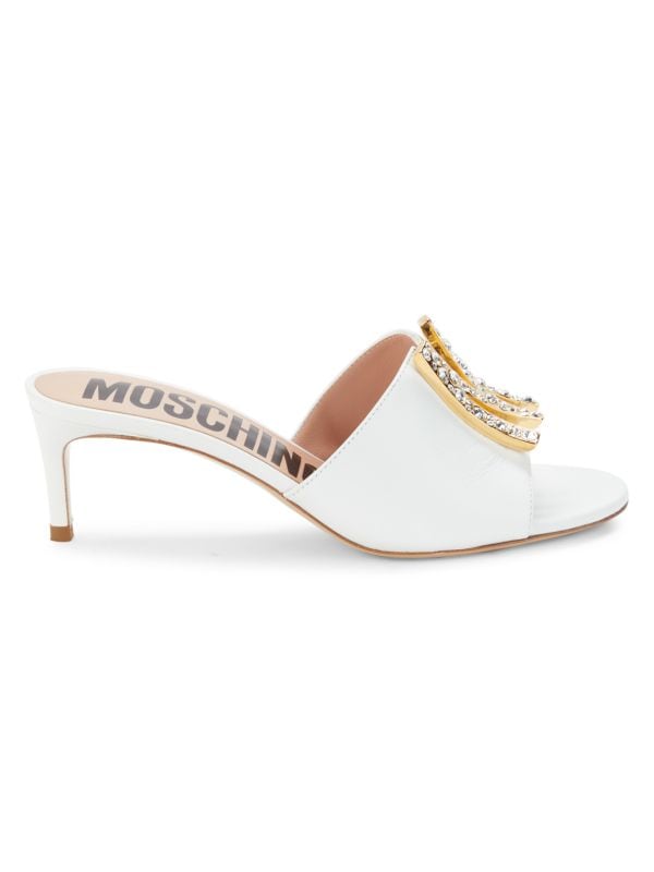 Кожаные сандалии с логотипом Moschino Couture