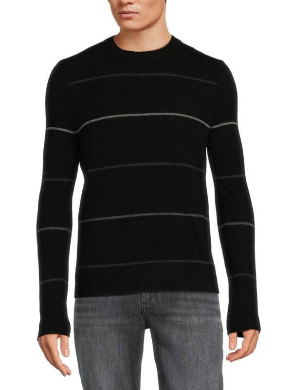 Полосатый свитер с круглым вырезом Autumn Cashmere