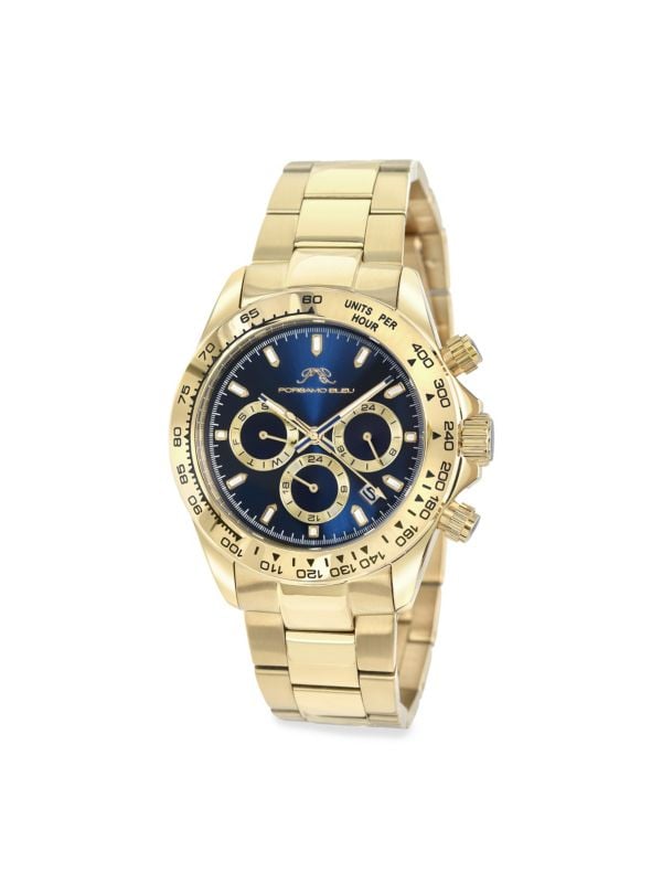 Часы-хронограф Preston с браслетом из нержавеющей стали 41 мм Porsamo Bleu