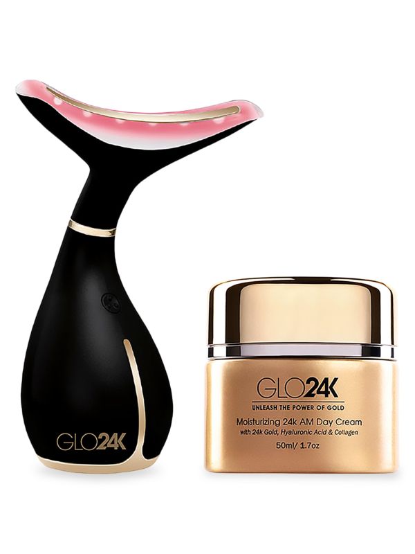 2-Piece Facial LED Massager & 24K Moisturizing Day Cream GLO24K