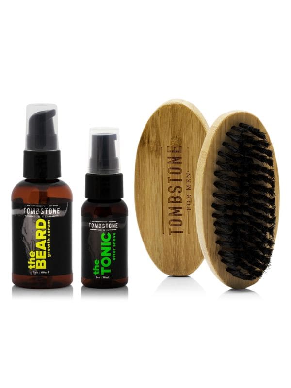 3-Piece Beard Growth & Grooming Kit Tombstone for Men