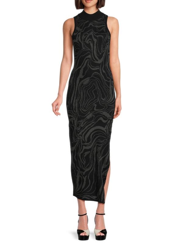 Платье миди из смесовой шерсти с абстрактным узором Paloma Heartloom