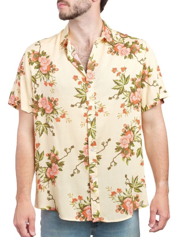 Рубашка на пуговицах с коротким рукавом и цветочным принтом Saryans Arthur