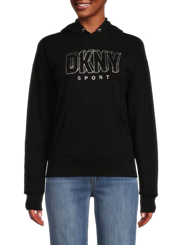 Женский худи с блестящим логотипом DKNY DKNY