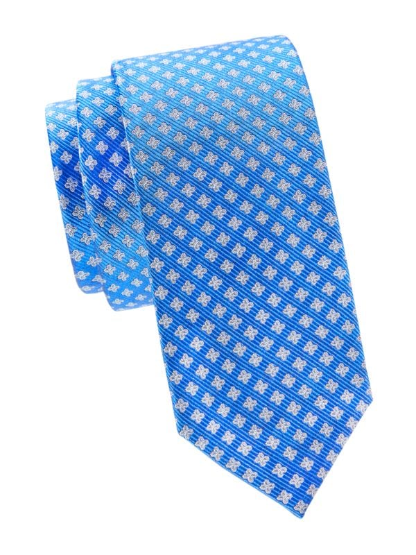 Шелковый галстук с узором Saks Fifth Avenue