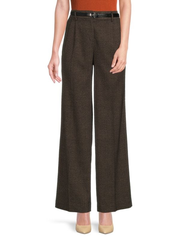 Клетчатые плиссированные брюки Calvin Klein