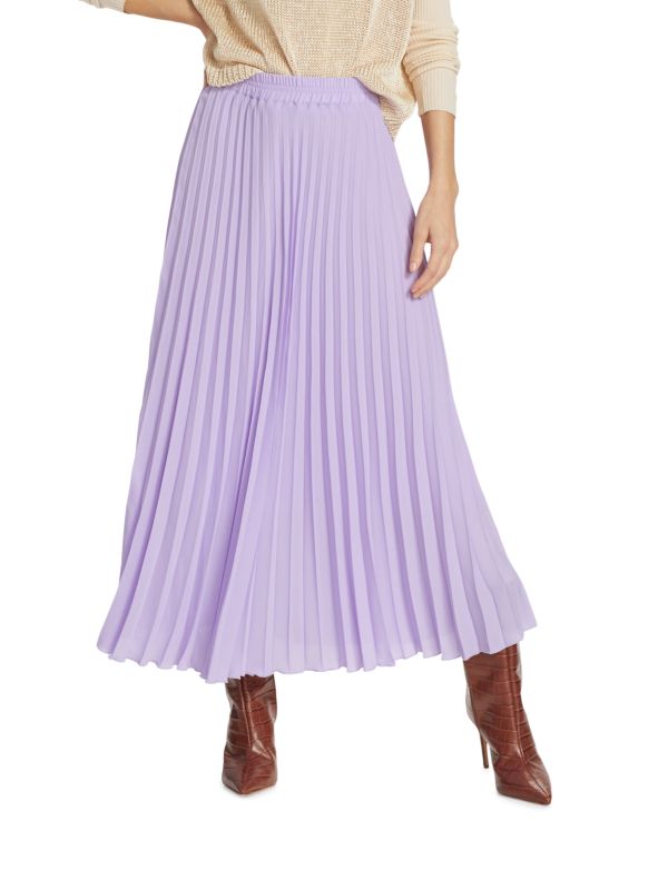Плиссированная юбка-миди-трапеция Saks Fifth Avenue