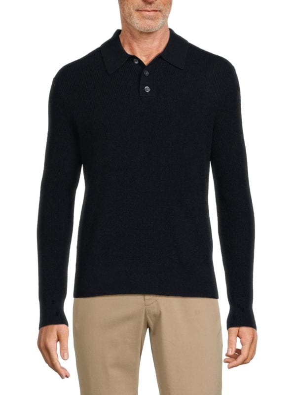 Кашемировый свитер-поло с длинными рукавами ALEX MILL